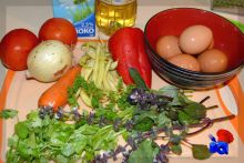 Ингредиенты для овощной яичницы